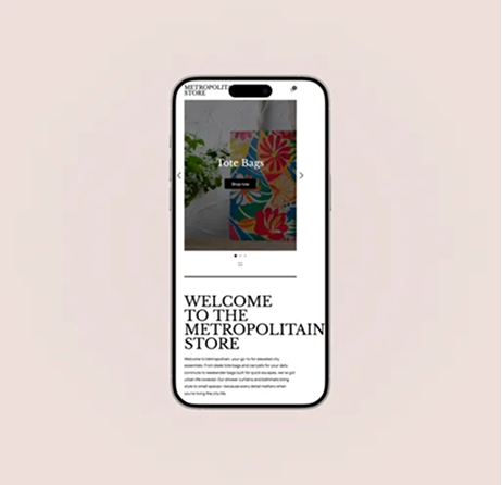Metropolitan e-commerce website homepage for premium urban lifestyle brand