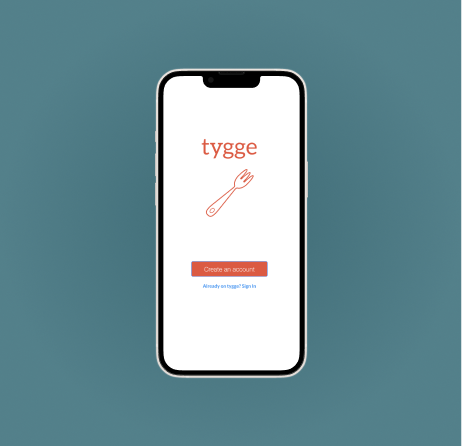 Tygge private chef booking mobile app interface with menu-style selection